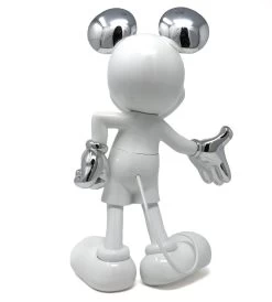 Mickey Welcome - Blanc Laqué Et Chromé Argent -Plus gros. Mieux. Magasin de jouets. 32200