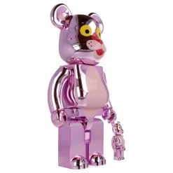 400% + 100% Bearbrick La Panthère Rose - Chrome Version -Plus gros. Mieux. Magasin de jouets. 400pinkpantherchrome28
