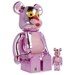 400% + 100% Bearbrick La Panthère Rose - Chrome Version -Plus gros. Mieux. Magasin de jouets. 400pinkpantherchrome29