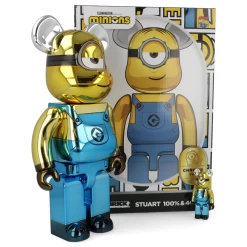400% + 100% Bearbrick Minion Stuart Chrome Ver. -Plus gros. Mieux. Magasin de jouets. 400stuartchrome27