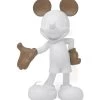 Mickey Welcome Blanc Mat & Effet Bois