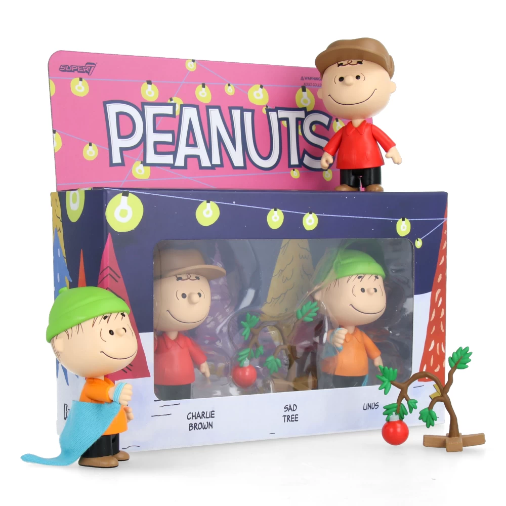 SUPER7 Peanuts ReAction Figures Wave 06 (Holiday Box Set) - Charlie Brown With Sad Christmas Tree And Linus 8 SUPER7 Peanuts ReAction Figures Wave 06 (Holiday Box Set) - Charlie Brown With Sad Christmas Tree And Linus – Image 6