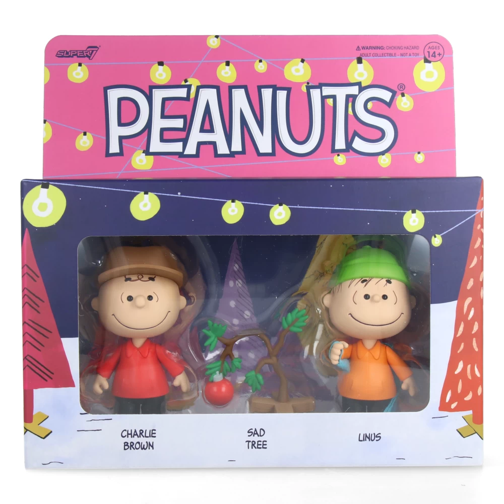 SUPER7 Peanuts ReAction Figures Wave 06 (Holiday Box Set) - Charlie Brown With Sad Christmas Tree And Linus 4 SUPER7 Peanuts ReAction Figures Wave 06 (Holiday Box Set) - Charlie Brown With Sad Christmas Tree And Linus – Image 2